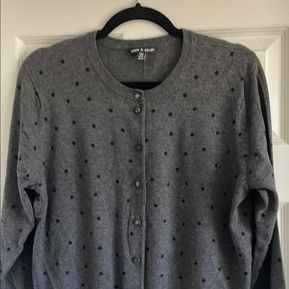 Cable & Gauge Polka Dot Cardigan Sweater